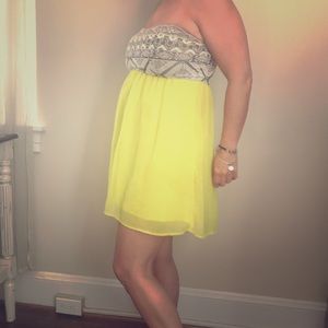 Strapless Yellow Dress Medium